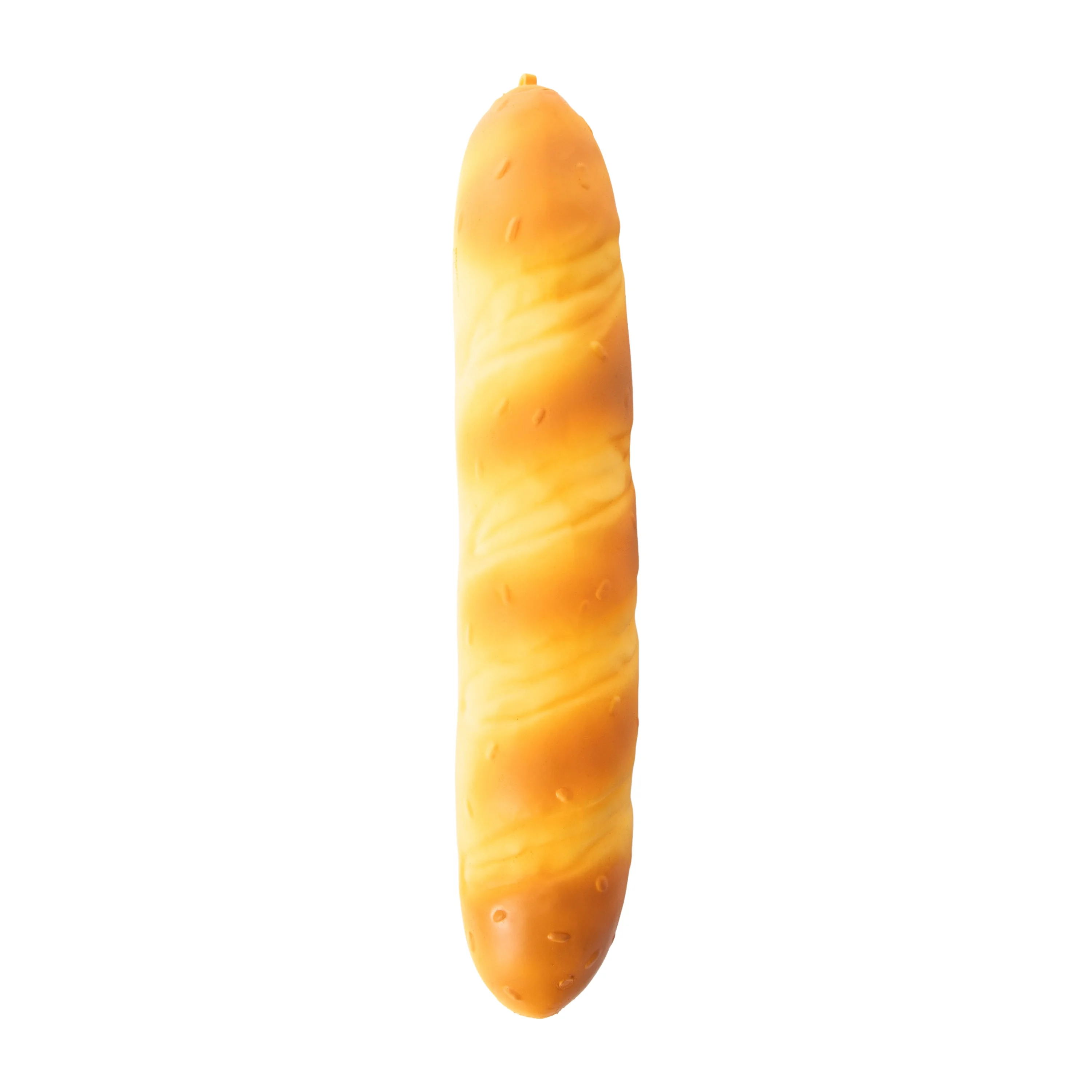 Baguette-shaped SmushMart squishy toy, golden crust texture, no packaging