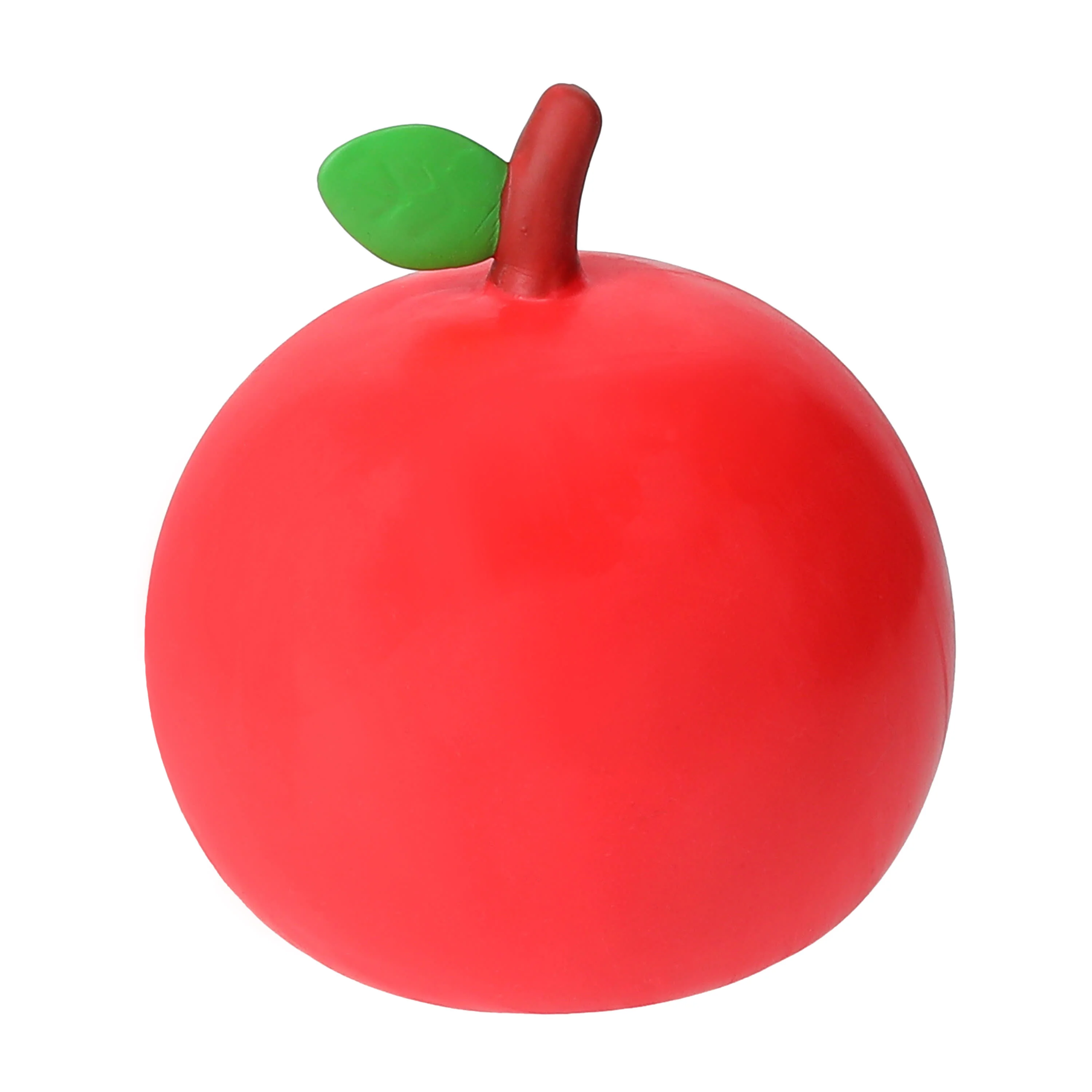 Red apple SmushMart squishy toy, glossy red with stem, no packaging